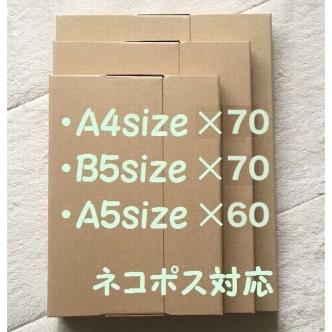 《3サイズ/計200枚》ネコポス用 段ボール 梱包資材