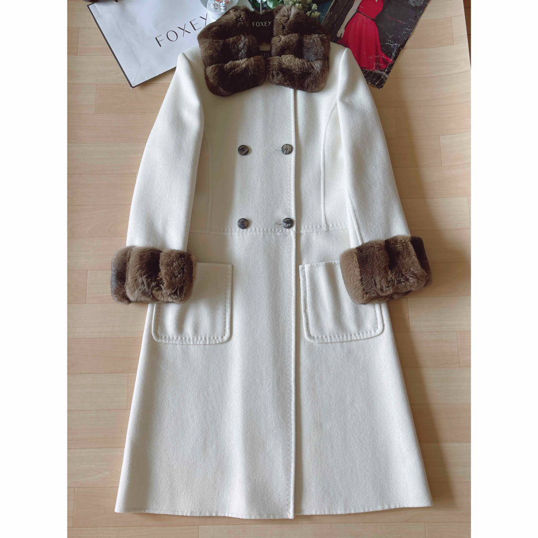 FOXEY - 新品同様!FOXEYチンチラカシミアロングコート フリーの FOXEY - 新品同様!FOXEYチンチラカシミアロングコート フリーの