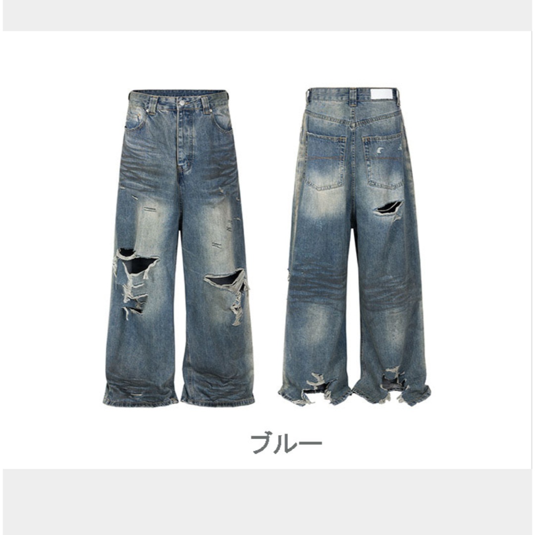 BALENCIAGA - 登坂 広臣 同型 着用 ビンテージ加工ワイドデニム BALENCIAGA - 登坂 広臣 同型 着用 ビンテージ加工ワイドデニム