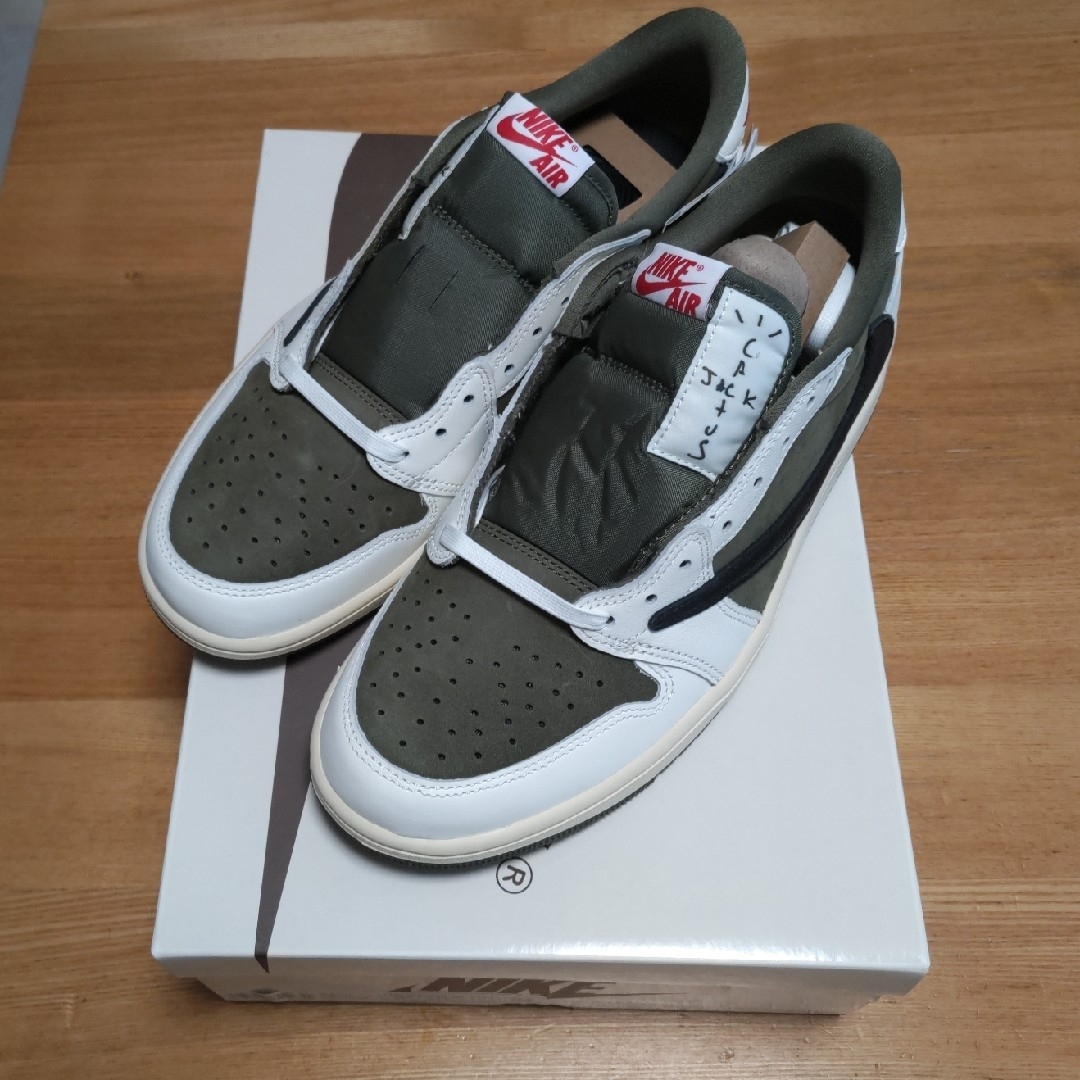 NIKE - 期間限定NIKE ✕ Travis scott AJ1 リバースオリーブの NIKE - 期間限定NIKE ✕ Travis scott AJ1 リバースオリーブの