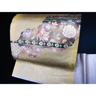 18-15 名古屋帯 九寸 美品 正絹 着物 名古屋仕立て(帯)