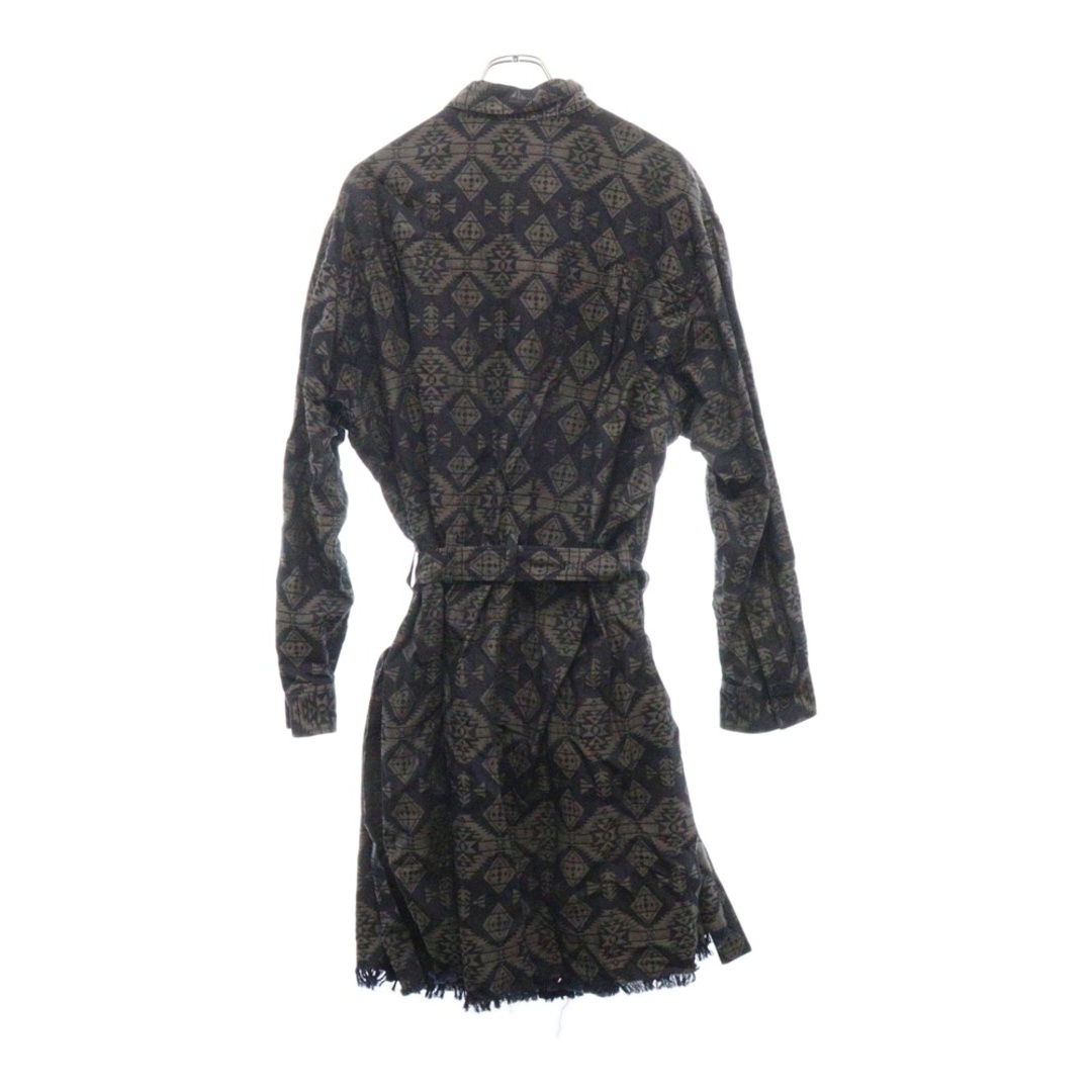 Yohji Yamamoto POUR HOMME ヨウジヤマモト プールオム 23AW GEOMETRIC PATTERNED SHIRT WITH GOWN HJ-B66-015 ガウンコート アウター グレー/ネイビー Yohji Yamamoto POUR HOMME ヨウジヤマモト プールオム 23AW GEOMETRIC PATTERNED SHIRT WITH GOWN HJ-B66-015 ガウンコート アウター グレー/ネイビー