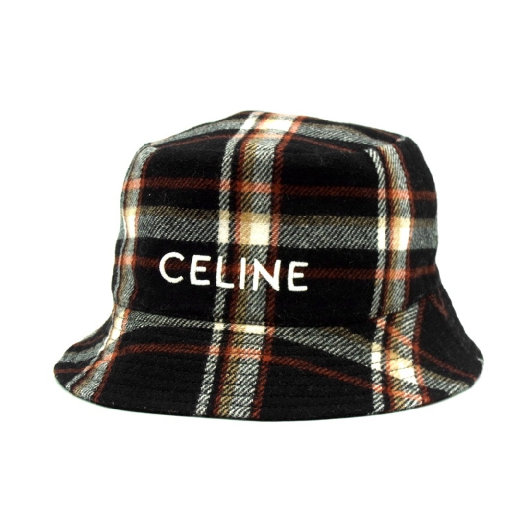 セリーヌ(Celine) ロゴ チェック ウール バケットハット 帽子 セリーヌ(Celine) ロゴ チェック ウール バケットハット 帽子