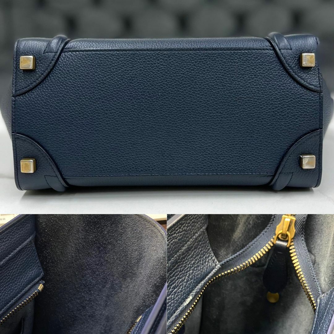 CELINE - セリーヌ ラゲージ マイクロ レザー ネイビー CELINE - セリーヌ ラゲージ マイクロ レザー ネイビー