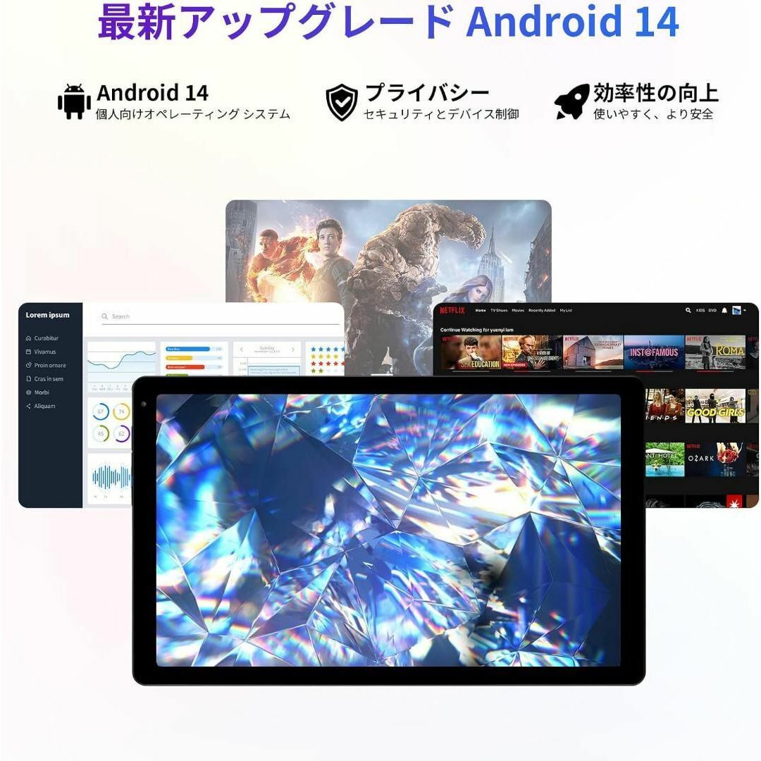 ❣️Android14❣️10.4インチ タブレット8コア 10GB+64GB メンズのジャケット/アウター(ノーカラージャケット)の商品写真