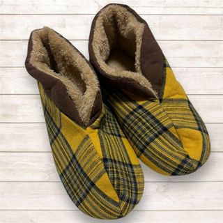 ❣️ふわふわ❣️チェック柄 スリッパ ルームシューズ 防寒 暖かい もこもこ(シングルベッド)