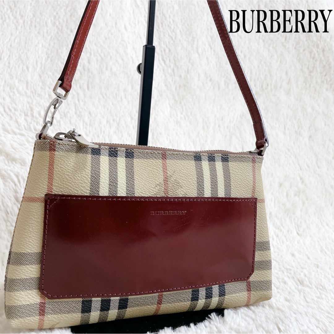 BURBERRY - 美品 バーバリー PVC シャドーホース ワンショルダー アクセサリーポーチ