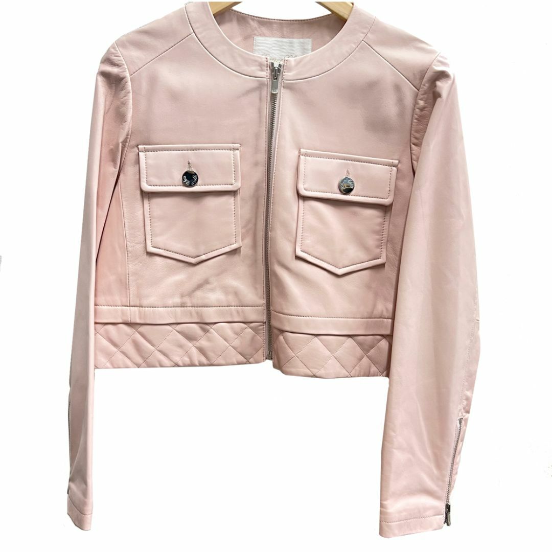 Grace Class - GRACE Class グレースクラス レザージャケット ピンク　レディース　アウター　本革　ラムレザー　レザー　ジャケット　女性用