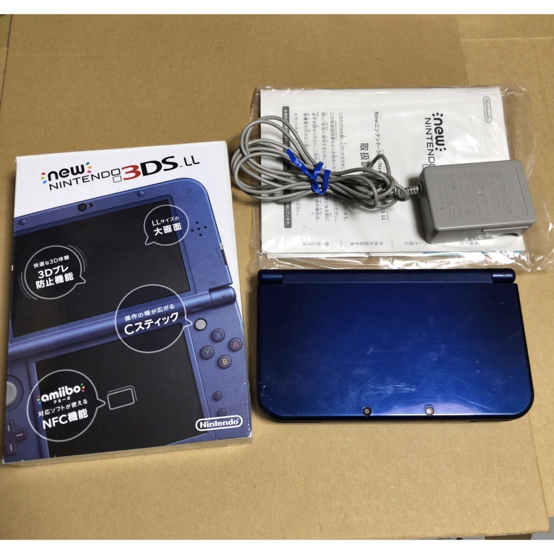 New Nintendo 3DS LL メタリックブルー 箱説 充電器 付属 携帯用 New Nintendo 3DS LL メタリックブルー 箱説 充電器 付属 携帯用