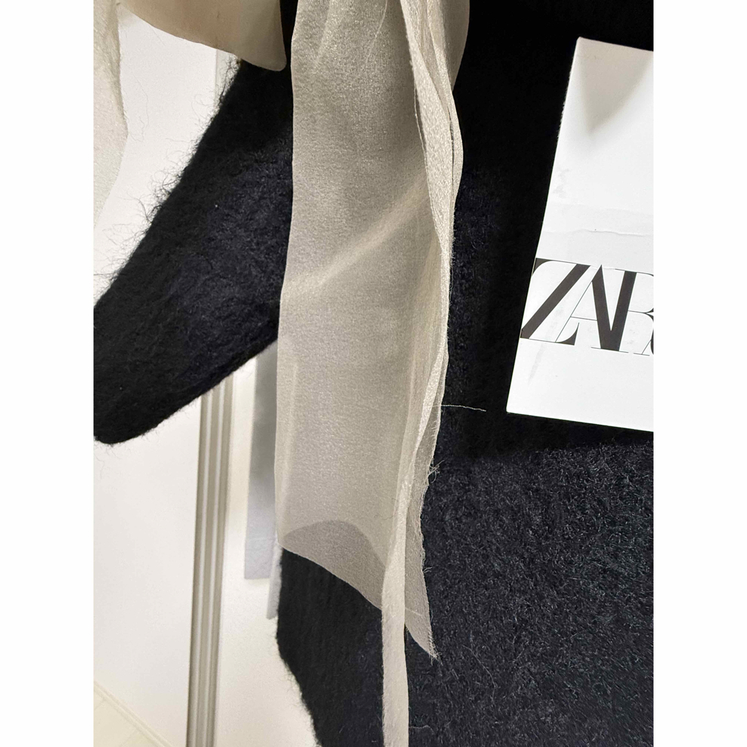 ZARA - ZARA 新品 オーガンザリボンニットトップス Mの通販 by ZARA - ZARA 新品 オーガンザリボンニットトップス Mの通販 by