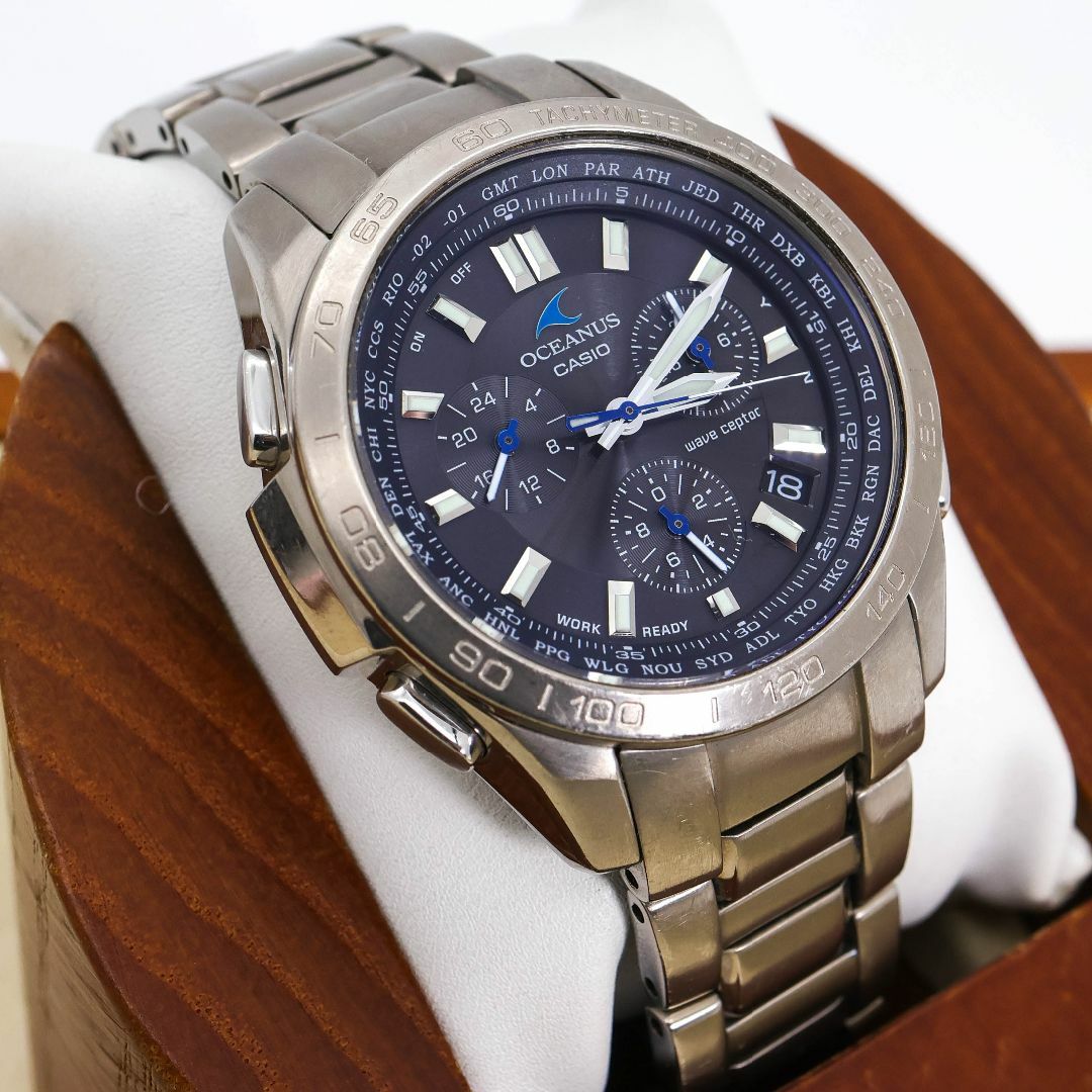 稼働 CASIO OCEANUS 腕時計 電波ソーラー アナログ チタン 590 稼働 CASIO OCEANUS 腕時計 電波ソーラー アナログ チタン 590