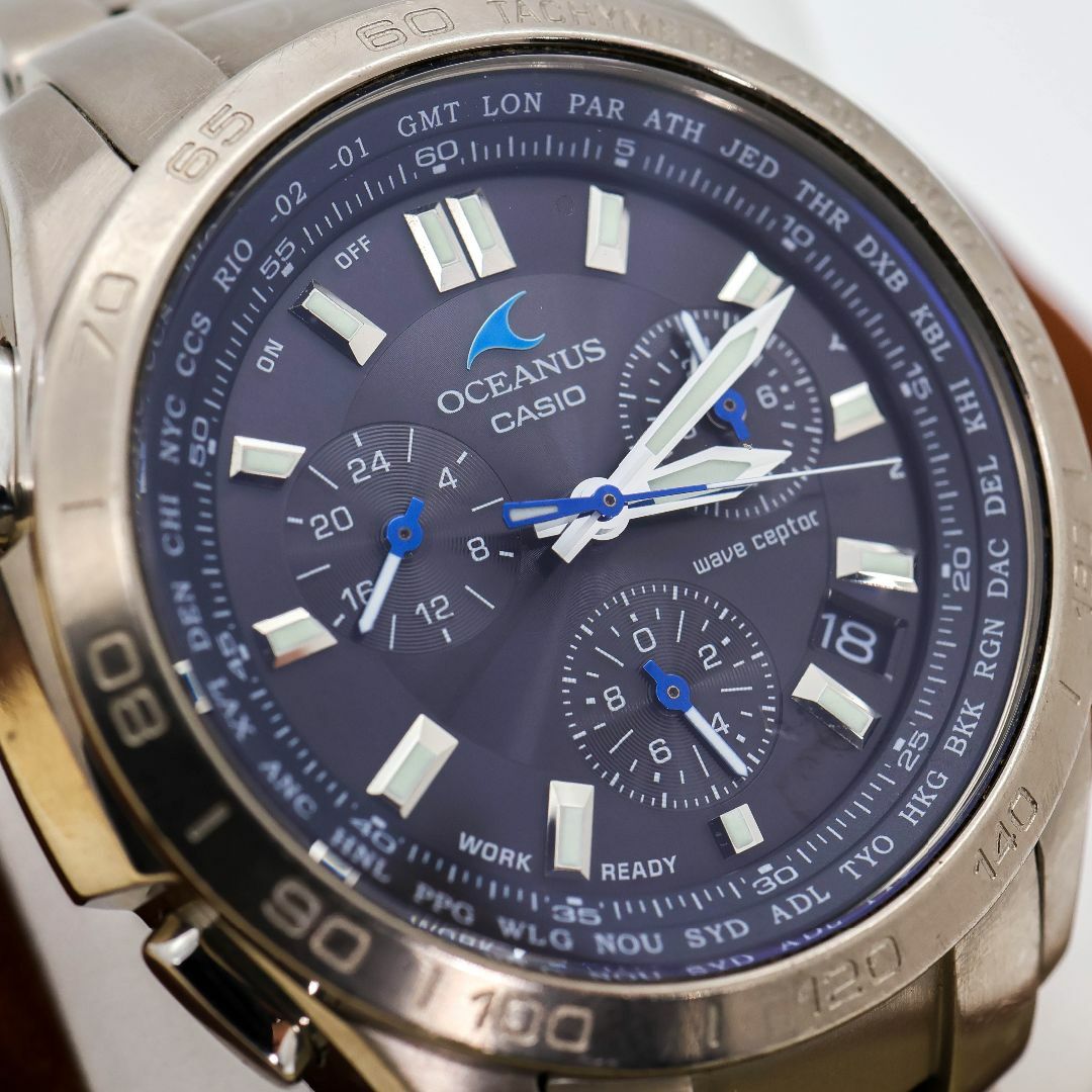 稼働 CASIO OCEANUS 腕時計 電波ソーラー アナログ チタン 590 稼働 CASIO OCEANUS 腕時計 電波ソーラー アナログ チタン 590