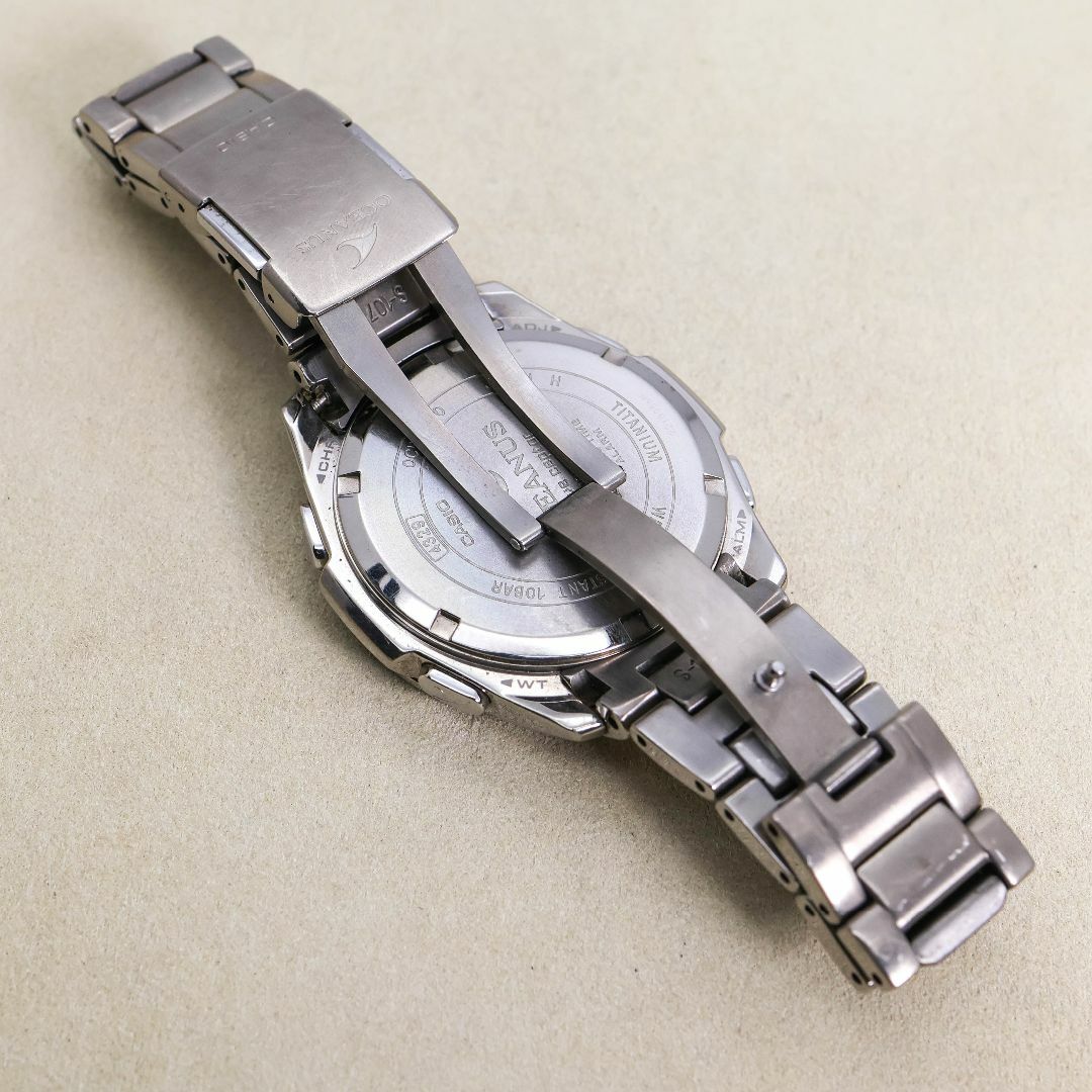 稼働 CASIO OCEANUS 腕時計 電波ソーラー アナログ チタン 590 稼働 CASIO OCEANUS 腕時計 電波ソーラー アナログ チタン 590