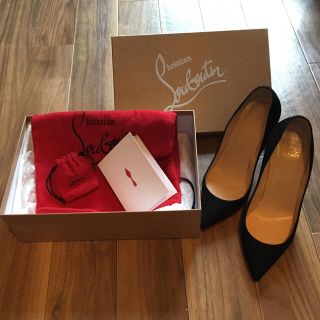 クリスチャンルブタン(Christian Louboutin)のスエード black 37 100mm 裏貼り済み(ハイヒール/パンプス)