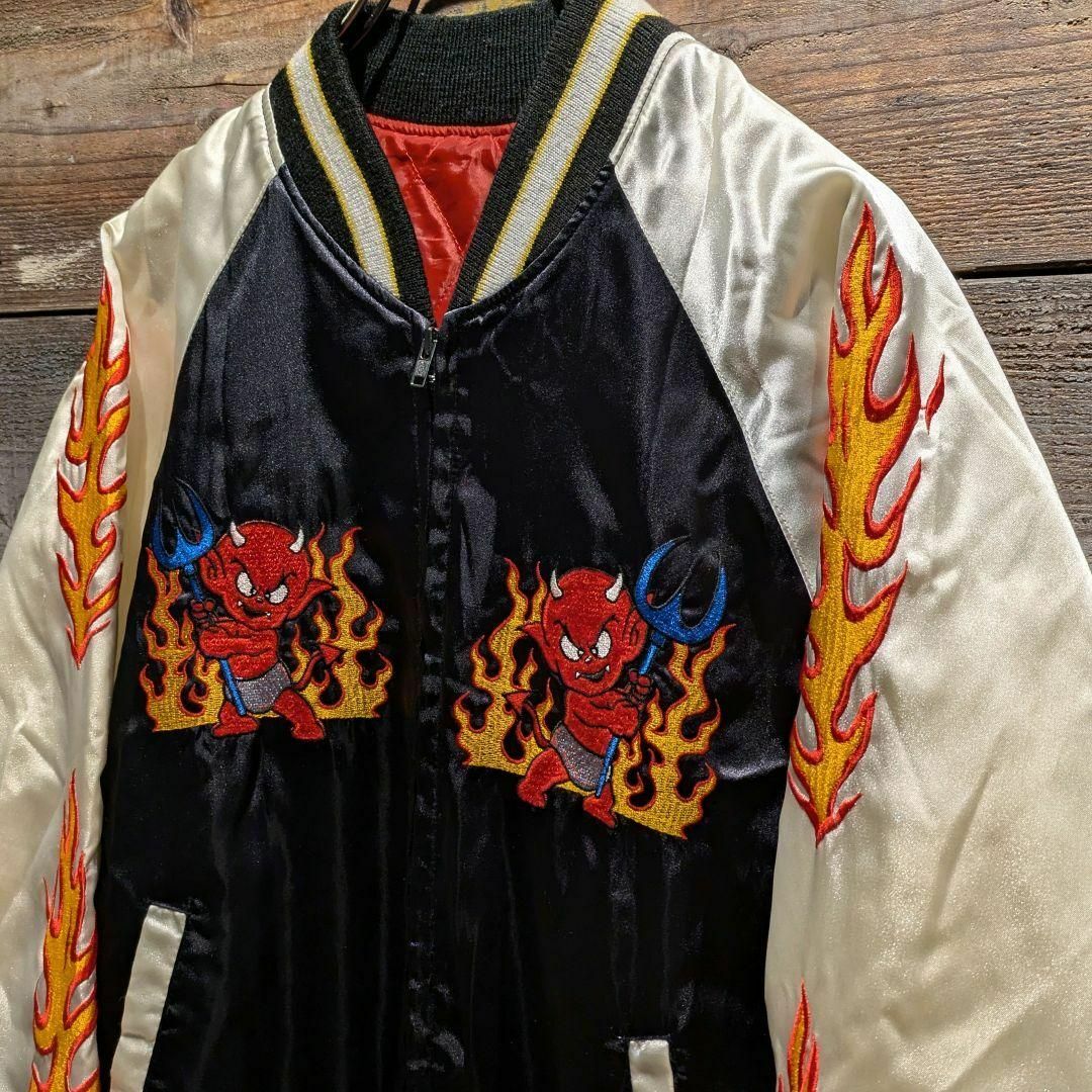 VINTAGE - 90s ビンテージ 極上刺繍 レーヨン スカジャン 炎 悪魔 アメカジ シルバーの通販 by LEON【フォロワー限定セール中】| ヴィンテージならラクマ VINTAGE - 90s ビンテージ 極上刺繍 レーヨン スカジャン 炎 悪魔 アメカジ シルバーの通販 by LEON【フォロワー限定セール中】| ヴィンテージならラクマ