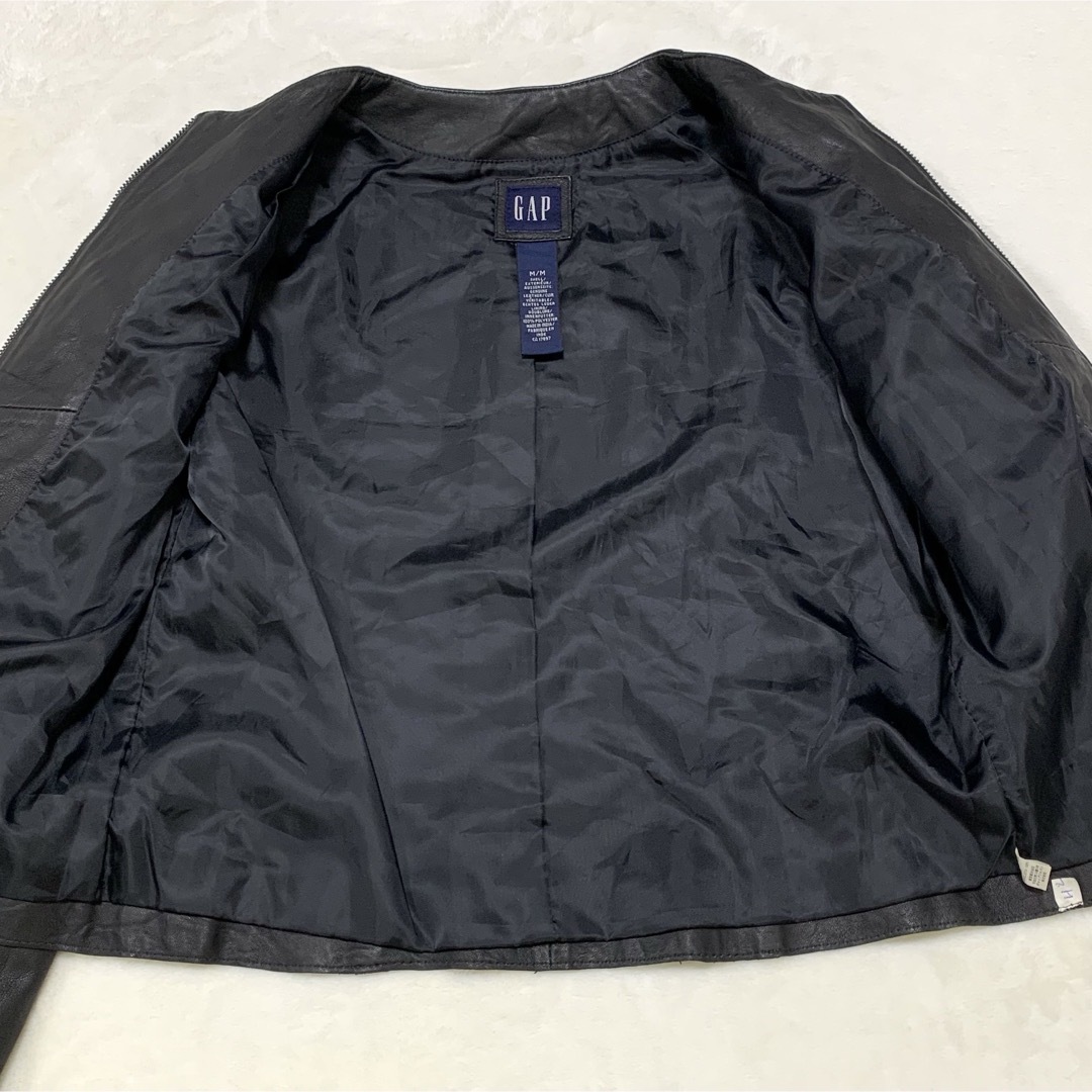 極美品 GAP オールドギャップ ノーカラー 本革 レザーライダース 極美品 GAP オールドギャップ ノーカラー 本革 レザーライダース