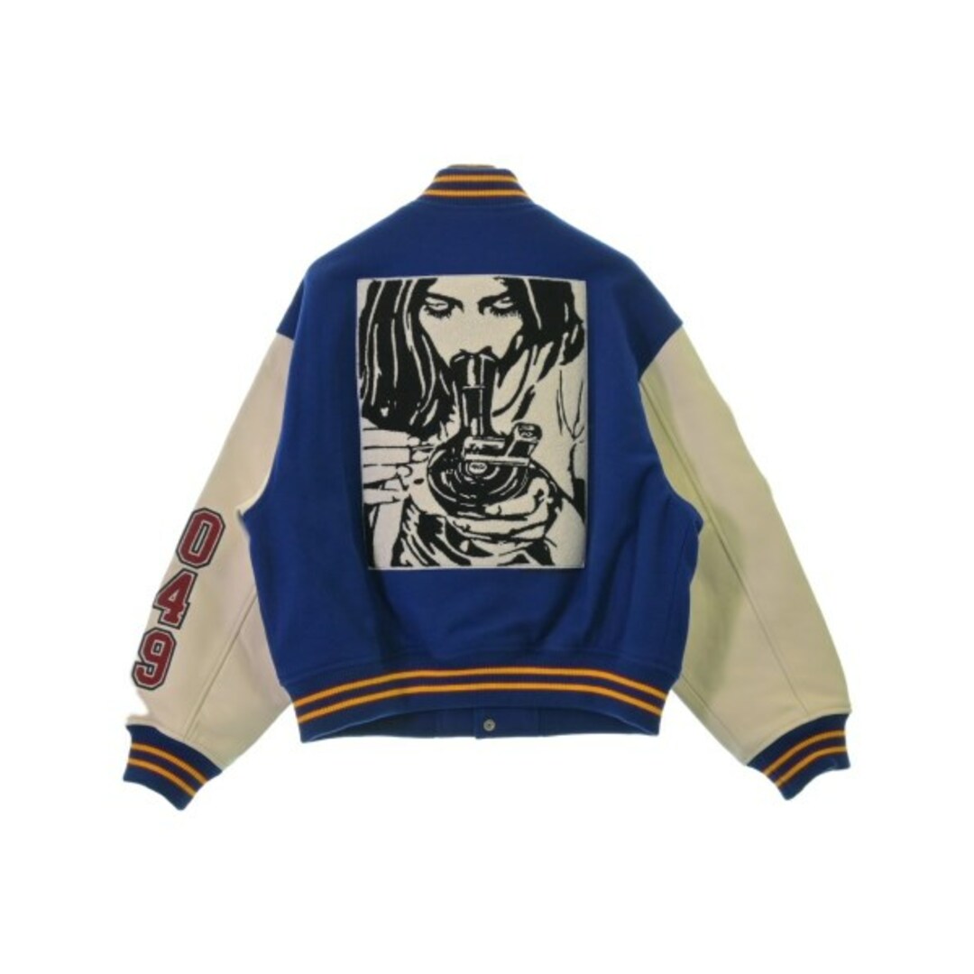 Supreme - Supreme シュプリーム スタジャン M 青xアイボリー Supreme - Supreme シュプリーム スタジャン M 青xアイボリー