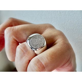 仁尾彫金『プラチナ、楕円の印台リング4』ハンドメイド368(リング(指輪))