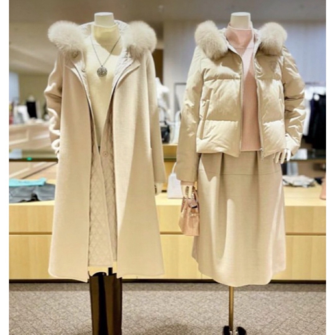 FOXEY - FOXEY ファーショートダウンコート 新品同様 42サイズの FOXEY - FOXEY ファーショートダウンコート 新品同様 42サイズの