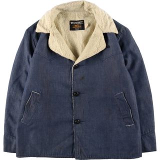 古着 70年代 シアーズ Sears WESTERN OUTDOOR バットダイ デニムボア ランチコート メンズXL相当 ヴィンテージ /eaa511542(Gジャン/デニムジャケット)