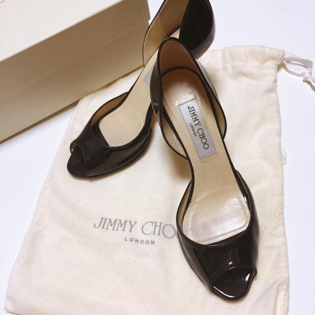 JIMMY CHOO(ジミーチュウ)のJIMMY CHOO ブラック オープントゥパンプス レディースの靴/シューズ(ハイヒール/パンプス)の商品写真