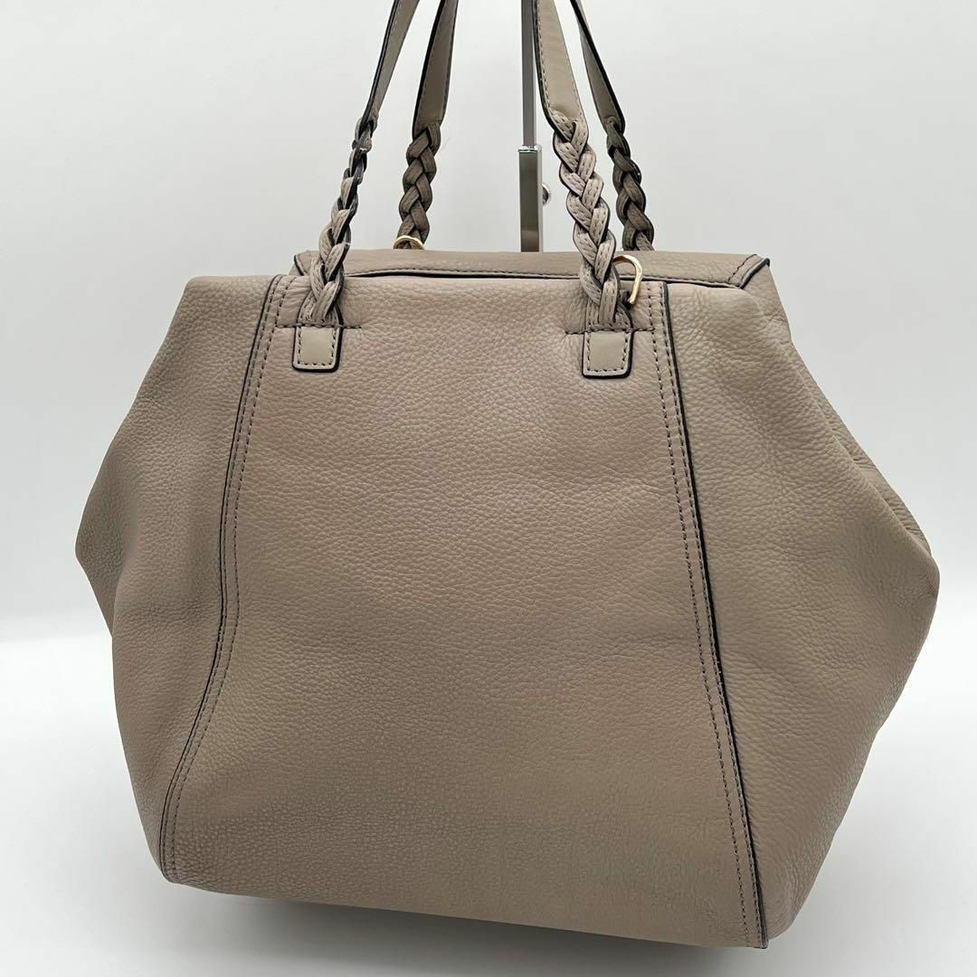 美品】ToryBurch ハーフムーン ハンドバッグ 2way グレージュ 美品】ToryBurch ハーフムーン ハンドバッグ 2way グレージュ