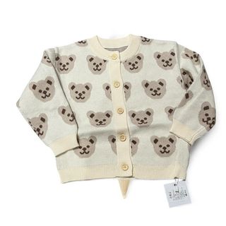 新品 ベビー クマ カーディガン 羽織 クマ 子供服 キッズ 女の子 男の子(カーディガン)