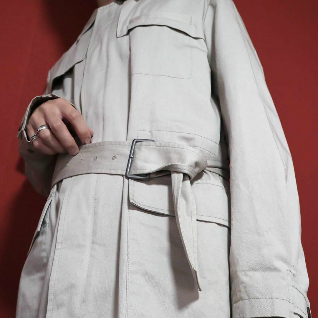 美品】JIL SANDER ワークデザイン ベルト付き ロングコート 美品】JIL SANDER ワークデザイン ベルト付き ロングコート