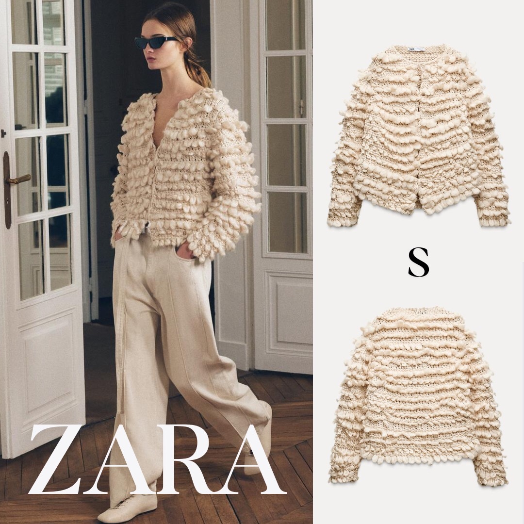 ZARA - ZARA ザラ テクスチャー ニットカーディガン Sの通販 by ZARA - ZARA ザラ テクスチャー ニットカーディガン Sの通販 by