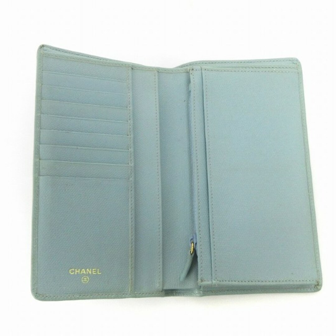 シャネル 長財布 二つ折り フラップ ココマーク 900万番台 青 ☆AA☆ シャネル 長財布 二つ折り フラップ ココマーク 900万番台 青 ☆AA☆