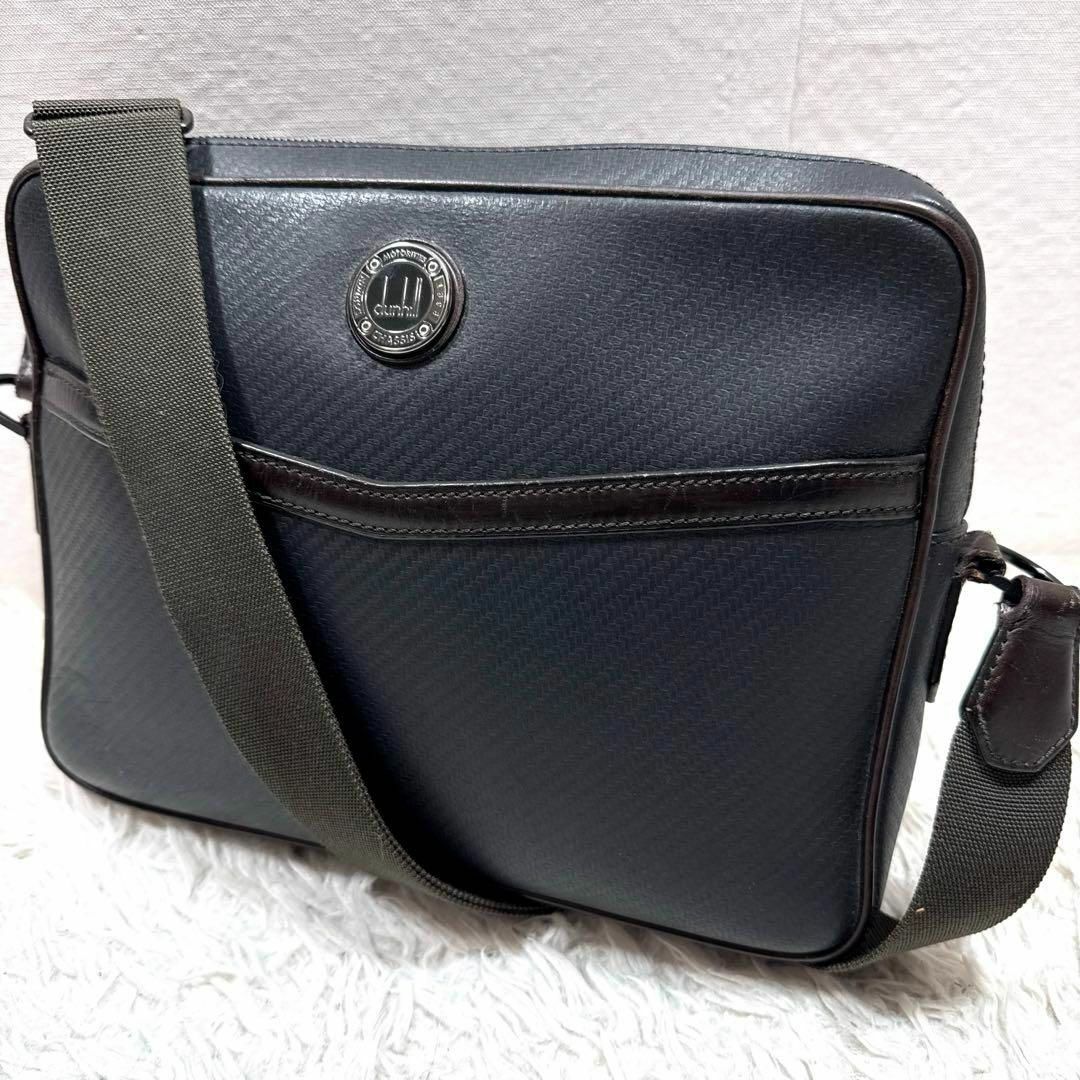 美品 ダンヒル シャーシ ショルダーバッグ 斜め掛け カーボン 美品 ダンヒル シャーシ ショルダーバッグ 斜め掛け カーボン
