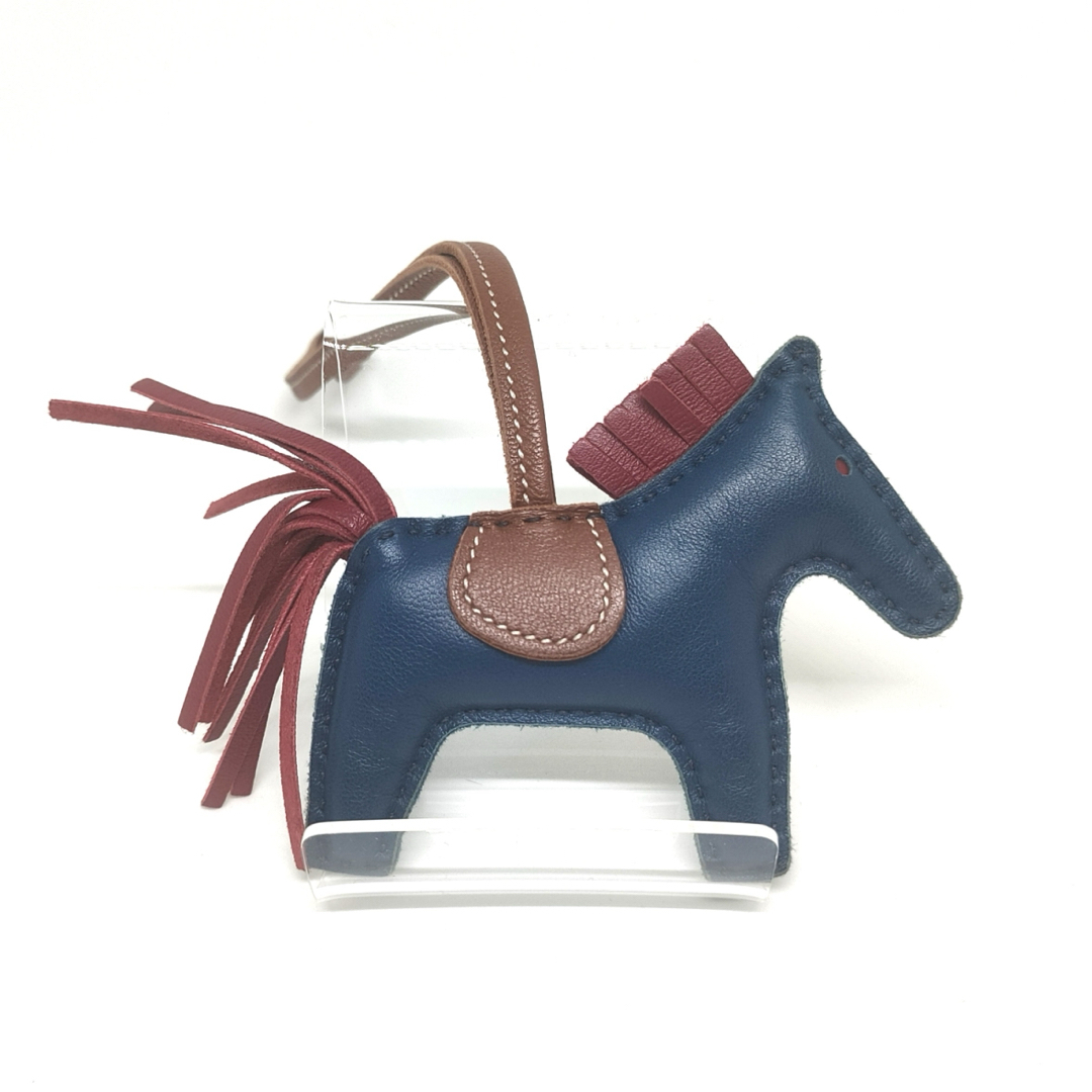 HERMES エルメス ロデオ チャーム PM ブルー ブラウン ネイビー HERMES エルメス ロデオ チャーム PM ブルー ブラウン ネイビー