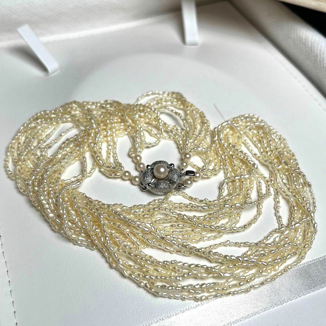 希少 10連 砂ケシ 1mm パール あこや SILVER ケース付 芥子真珠 希少 10連 砂ケシ 1mm パール あこや SILVER ケース付 芥子真珠