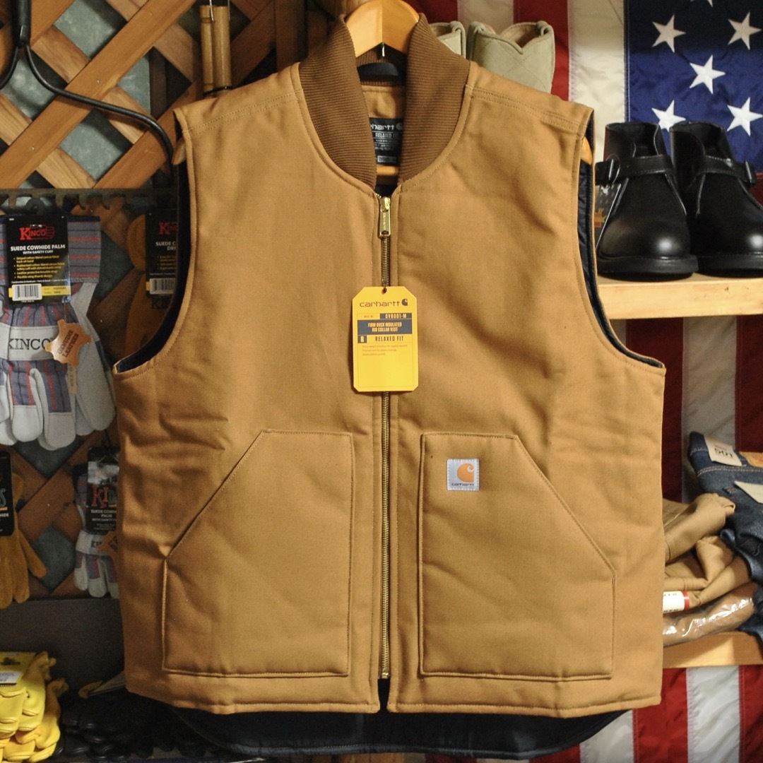 USAカーハートCARHARTT#V01ダックベスト☆ブラウン【S】ワーク USAカーハートCARHARTT#V01ダックベスト☆ブラウン【S】ワーク