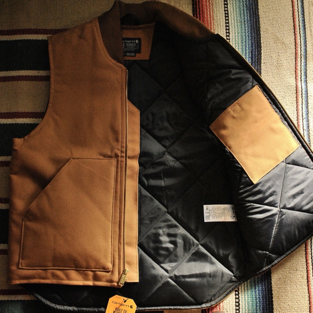 USAカーハートCARHARTT#V01ダックベスト☆ブラウン【S】ワークベスト USAカーハートCARHARTT#V01ダックベスト☆ブラウン【S】ワークベスト