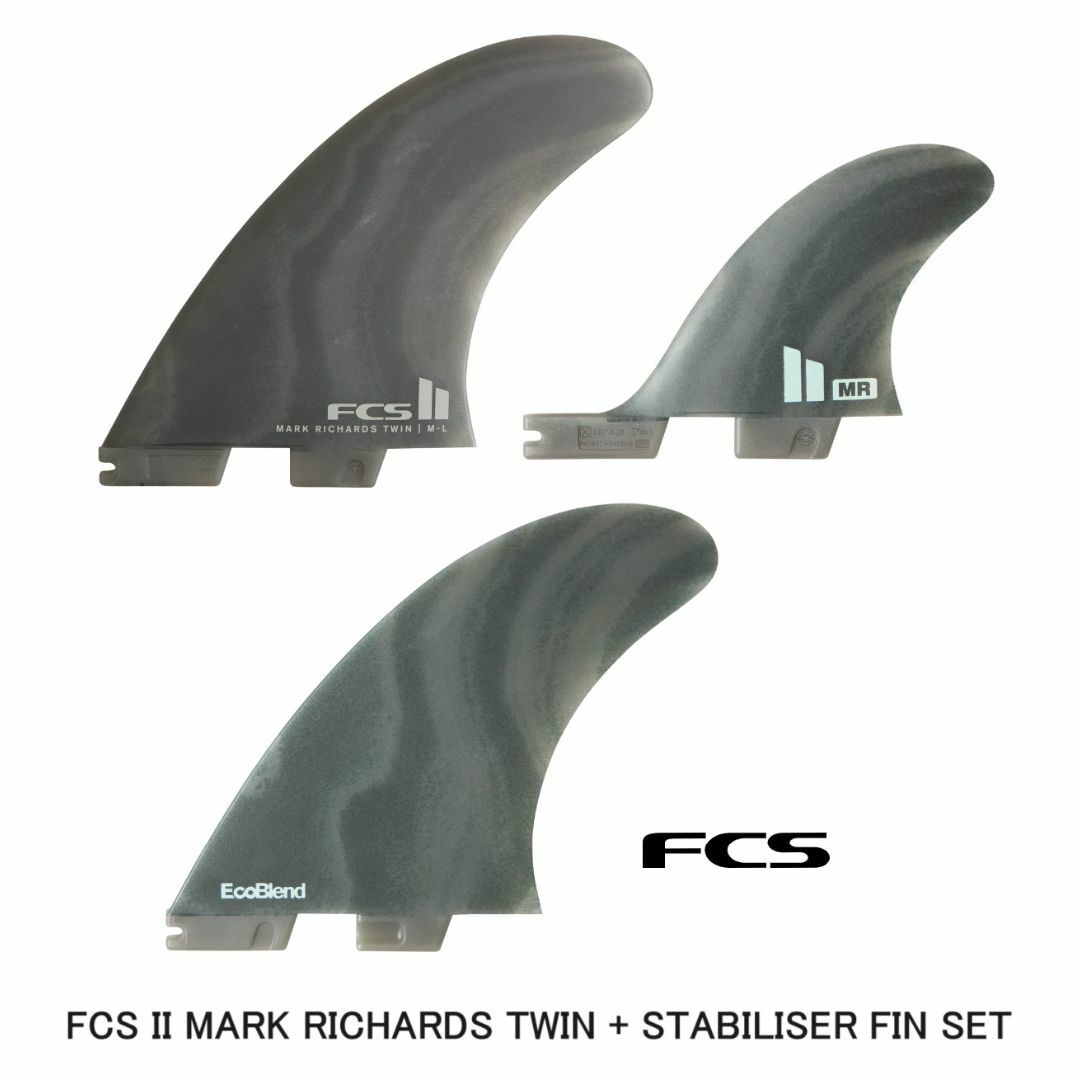 送料無料△FCS II MARK RICHARDS TWIN+1 NEO GLASS FIN SET IN