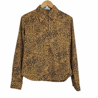 Y2K古着　ポリシャツ　長袖　レオパード　豹柄　テロシャツ　フェアリーグランジ(シャツ/ブラウス(長袖/七分))