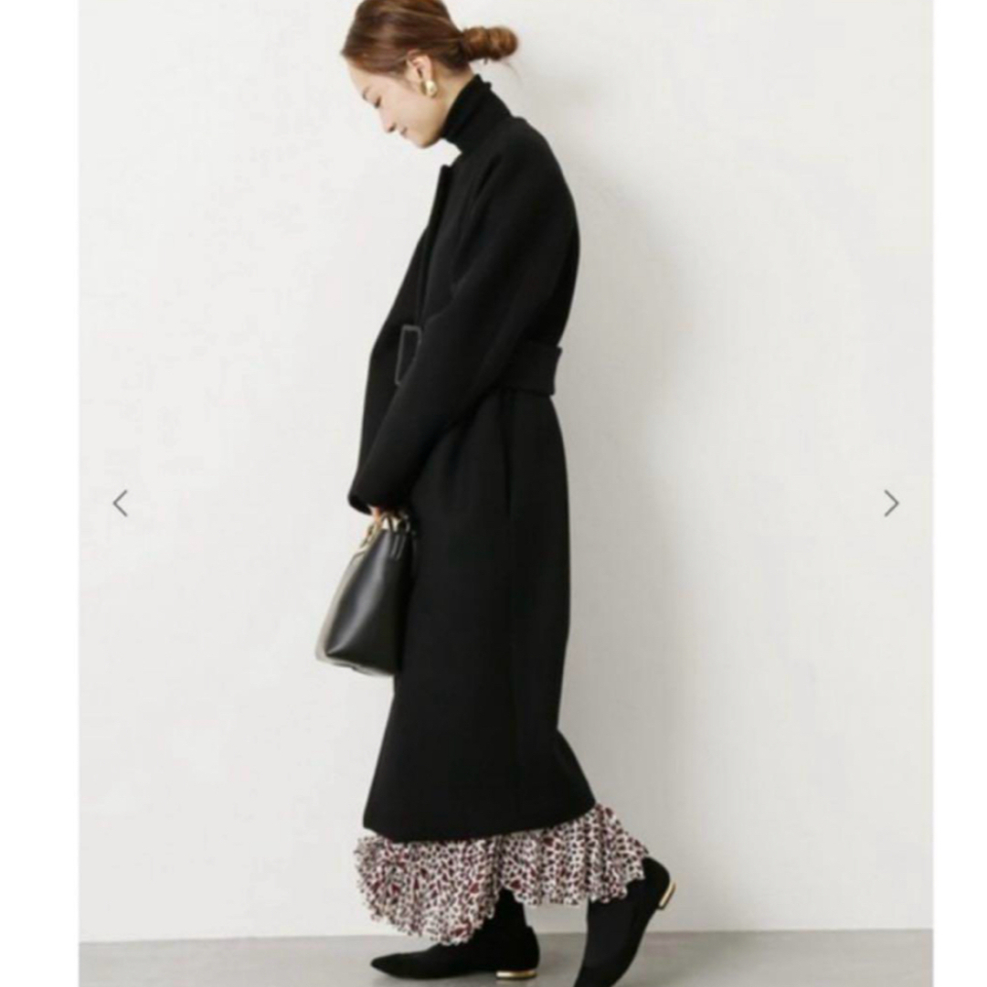 VERMEIL par iena ノーカラーワイドベルベットコート【定価5.9万 VERMEIL par iena ノーカラーワイドベルベットコート【定価5.9万