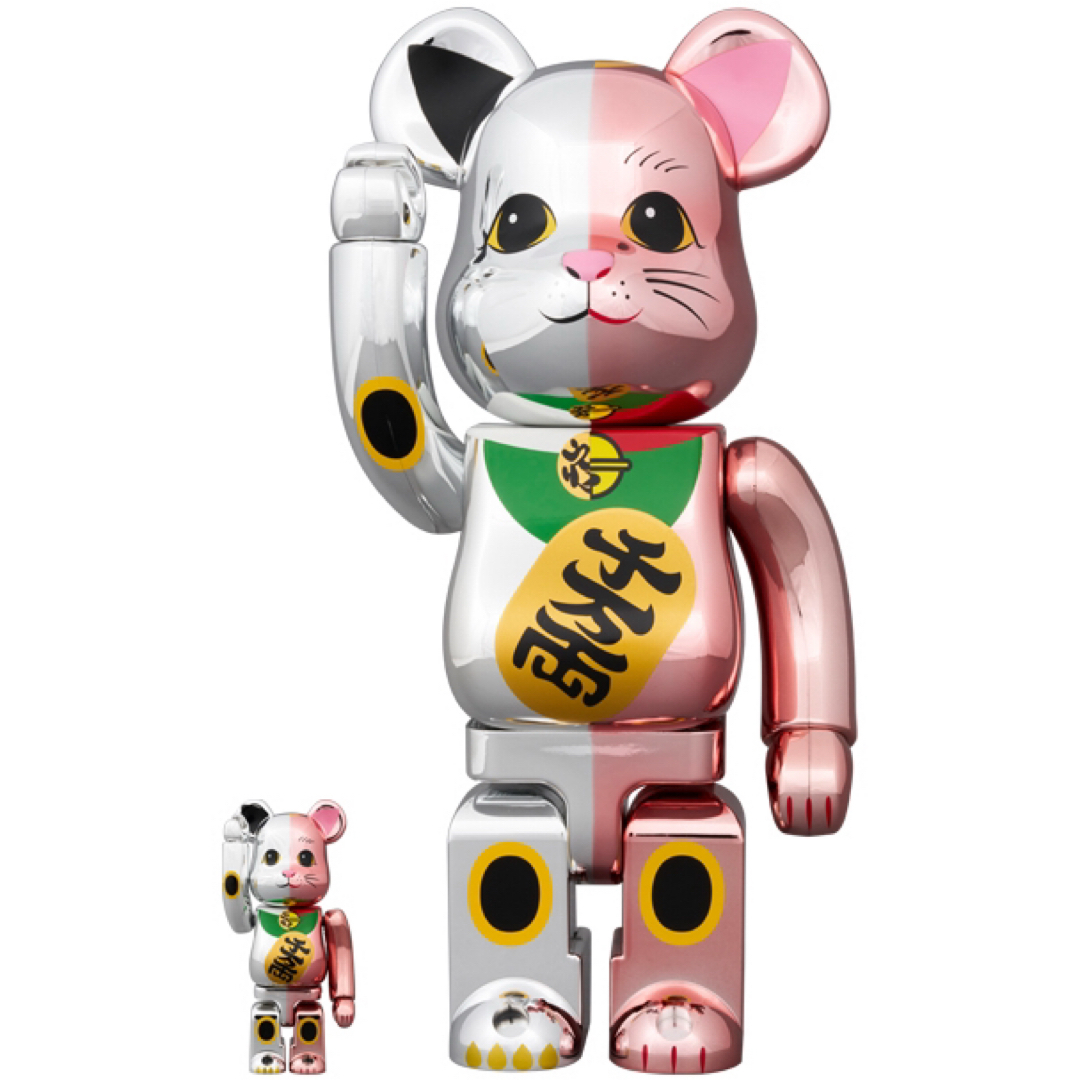 BE@RBRICK 招き猫 千万両 銀メッキ × 桃金メッキ BE@RBRICK 招き猫 千万両 銀メッキ × 桃金メッキ
