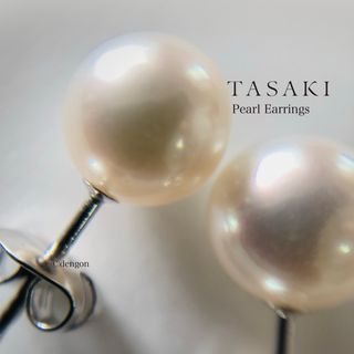 TASAKI - TASAKI タサキ パールピアス 花珠 約9㎜ 750ホワイト TASAKI - TASAKI タサキ パールピアス 花珠 約9㎜ 750ホワイト