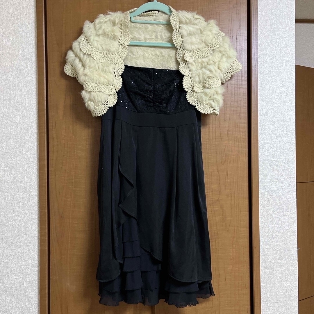 ブラックドレスセット　ボレロ・ベルト付き