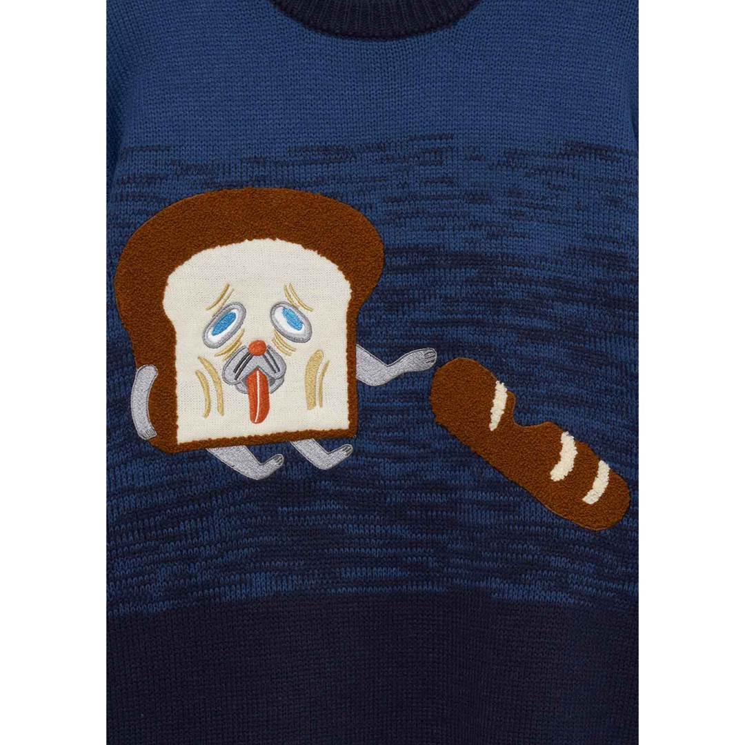 Design Tshirts Store graniph - パンどろぼう まずい ニット L Design Tshirts Store graniph - パンどろぼう まずい ニット L