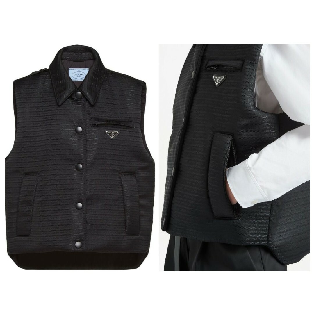 PRADA Re-Nylon パデッドベスト ブラック 38サイズ PRADA Re-Nylon パデッドベスト ブラック 38サイズ