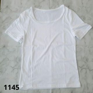 レディースTシャツ 白 伸縮性抜群 インナーにもOK(ノーカラージャケット)