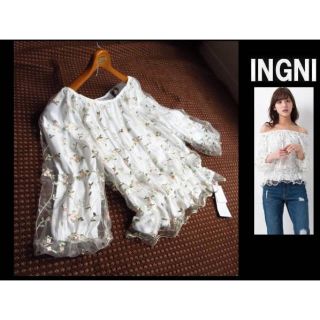 イング(INGNI)の春最新★INGNIイング★チュール刺繍オフショルトップス(カットソー(長袖/七分))