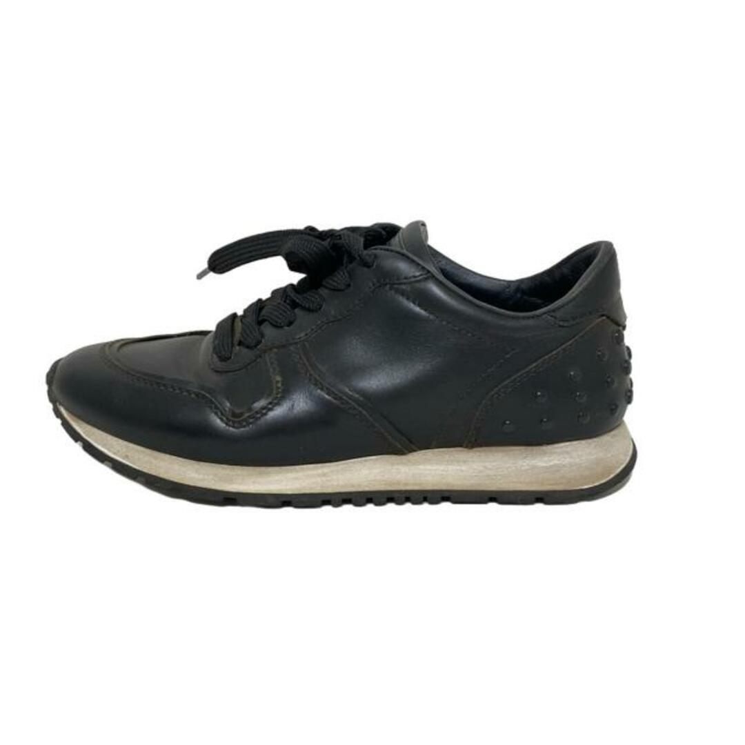 TOD'S(トッズ) スニーカー 36 レディース - 黒 レザー TOD'S(トッズ) スニーカー 36 レディース - 黒 レザー