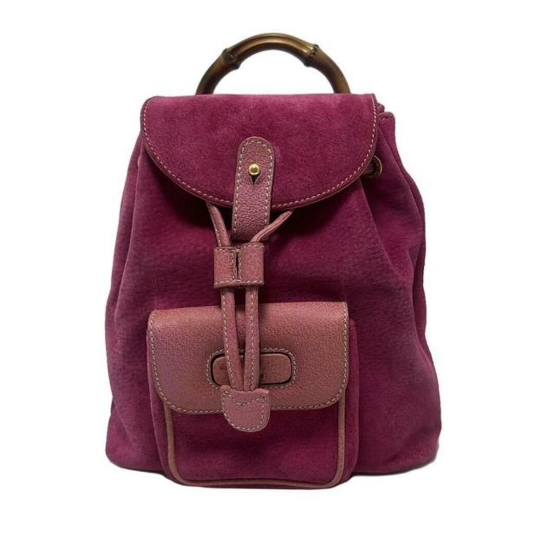 GUCCI(グッチ) リュックサック バンブークラシック ピンク レザー GUCCI(グッチ) リュックサック バンブークラシック ピンク レザー
