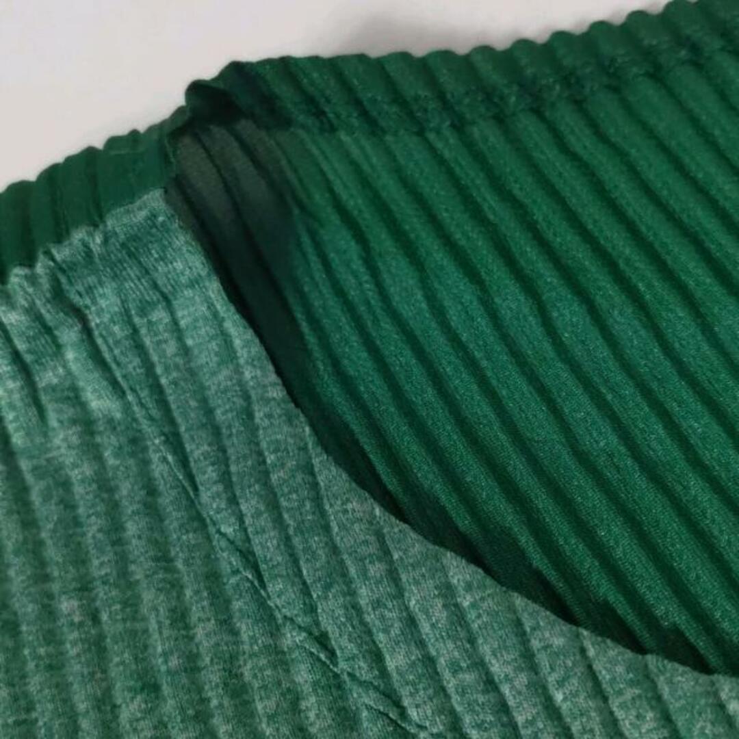 PLEATS PLEASE(プリーツプリーズ) 半袖カットソー サイズ3 L レディース - ライトグリーン×グリーン プリーツ PLEATS PLEASE(プリーツプリーズ) 半袖カットソー サイズ3 L レディース - ライトグリーン×グリーン プリーツ