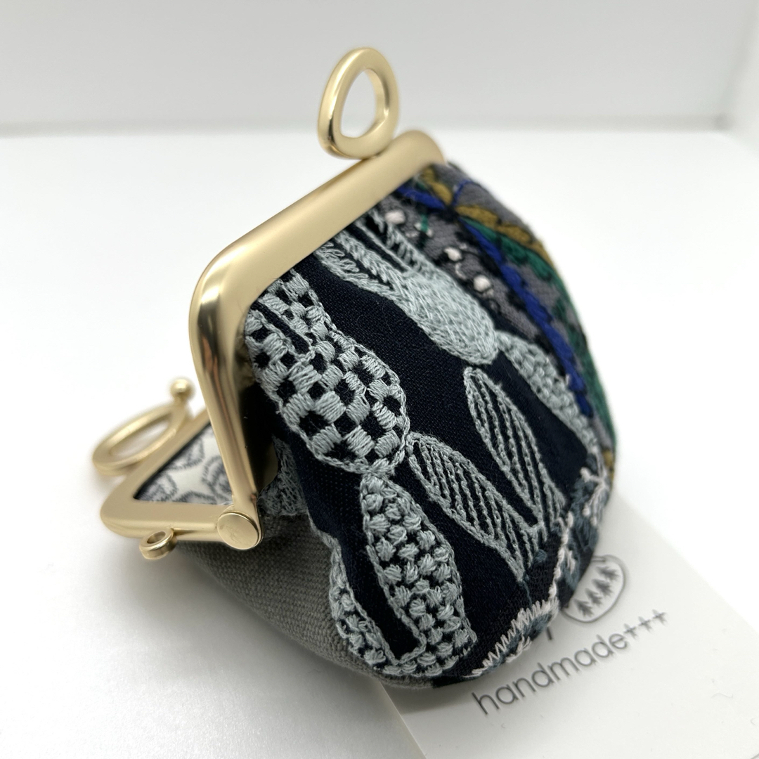 ミナペルホネン ハンドメイド パッチワークのリボン口金小さながま口 ミナペルホネン ハンドメイド パッチワークのリボン口金小さながま口