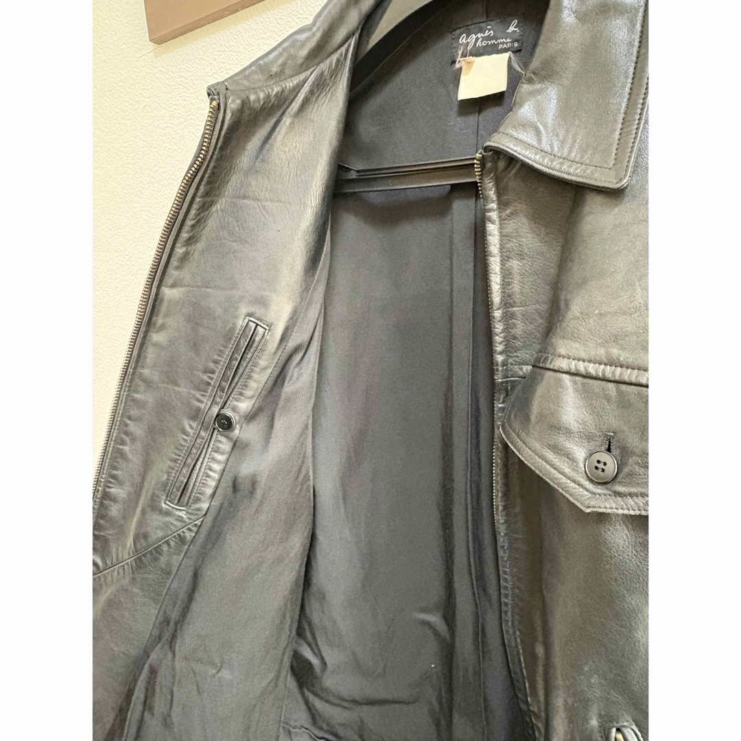 90s Archive Agnes b homme.シングルレザージャケット 90s Archive Agnes b homme.シングルレザージャケット